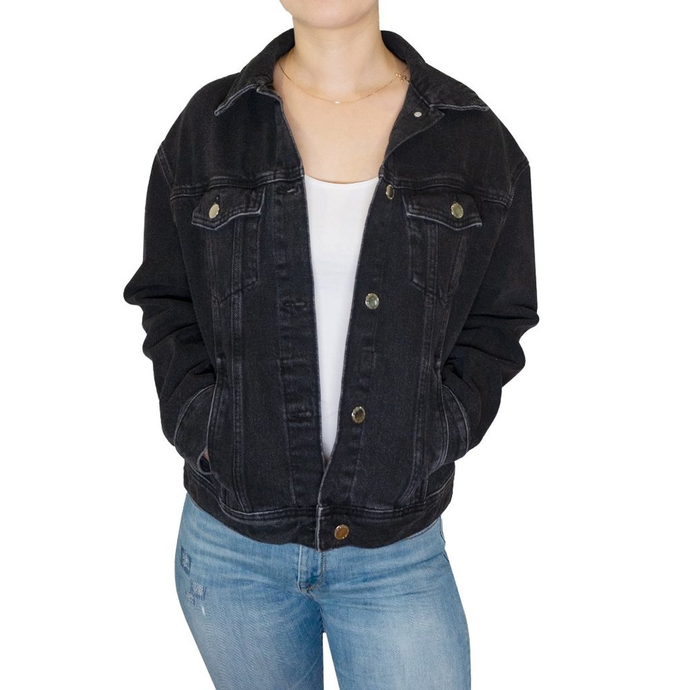 H&M Divided Oversized Denim Black Women's Jacket -Size S
